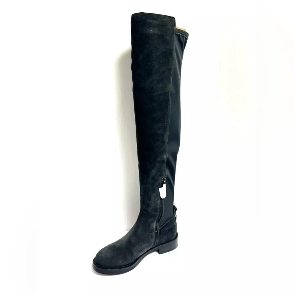 Sam Edelman Womens Narisa Over The Knee Boot Grey Suede 7 M